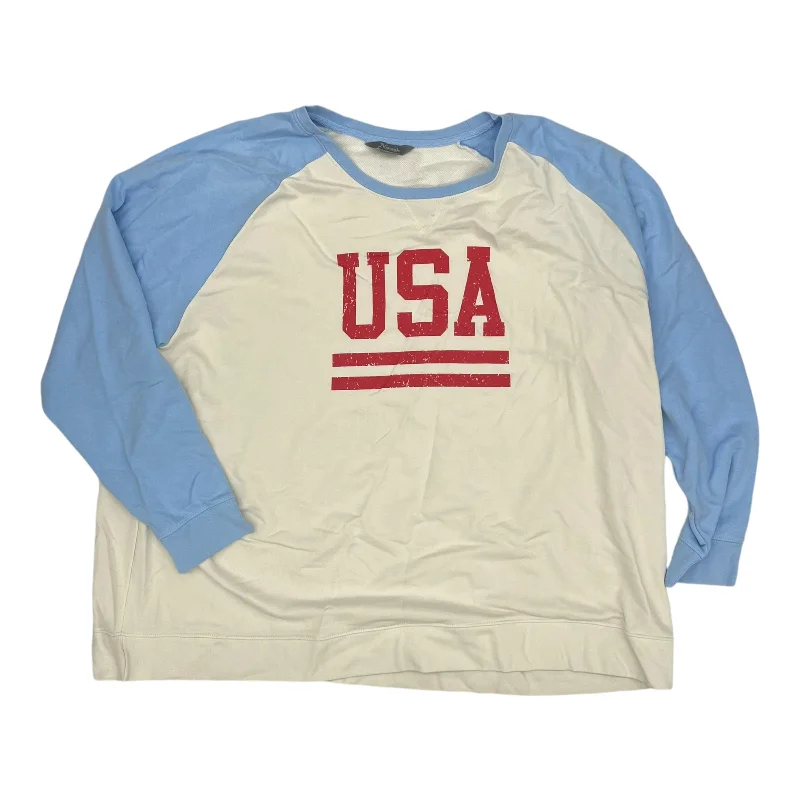 Sweatshirts limited edition -SWEATSHIRT CREWNECK by NATURAL INSTINCTS In BLUE & WHITE, Size: 2X