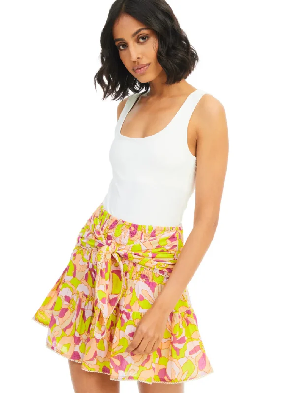 Skirts for grandmothers -Allison Chase Mini Skirt- Tropical Flowers