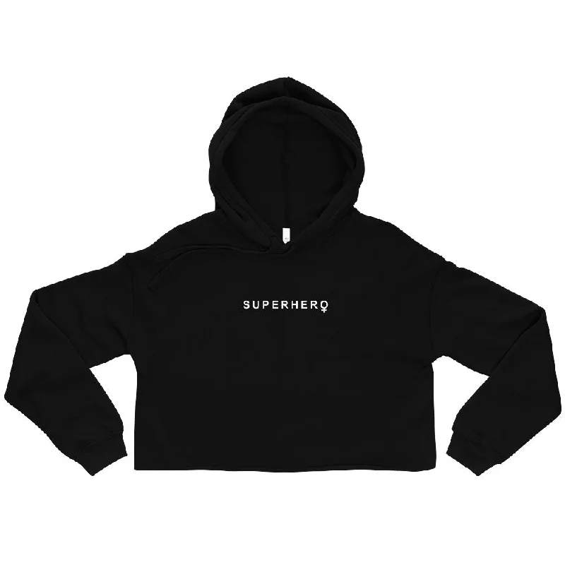 hoodie techwear -EVERYDAY FLEECE, COZY CHIC CROPPED HOODIE -  SUPERHERO (SHERO)