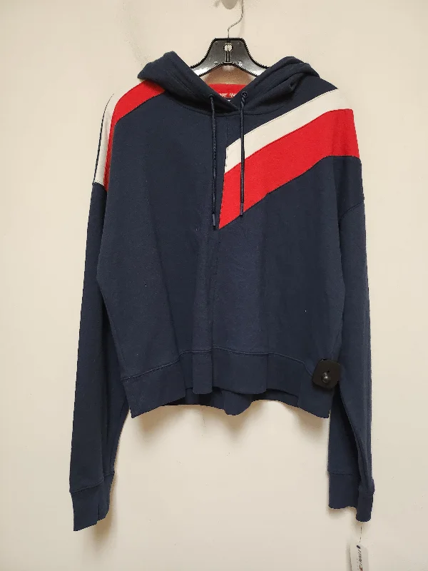 Sweatshirts DIY -Sweatshirt Hoodie By Tommy Hilfiger In Blue Red & White, Size: L