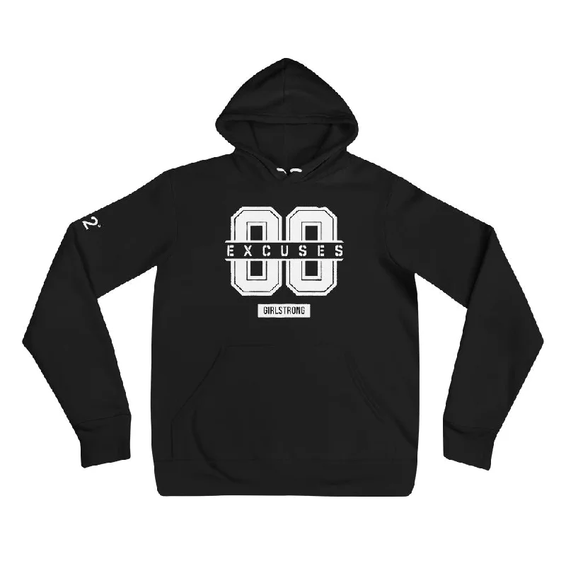 hoodie snow -EVERYDAY FLEECE, COZY CHIC BLACK HOODIE - 00 EXCUSES GIRLSTRONG