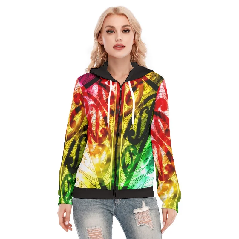 hoodie mom -All-Over Print Women's Hoodie With Zipper