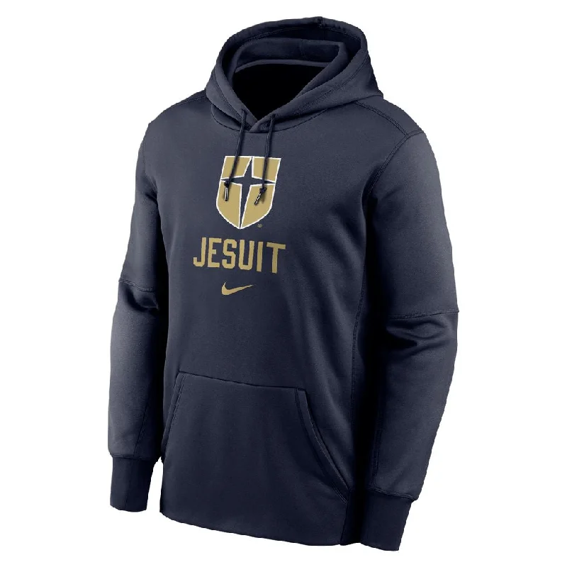 hoodie personalizable -Nike Navy Therma PO Hoodie