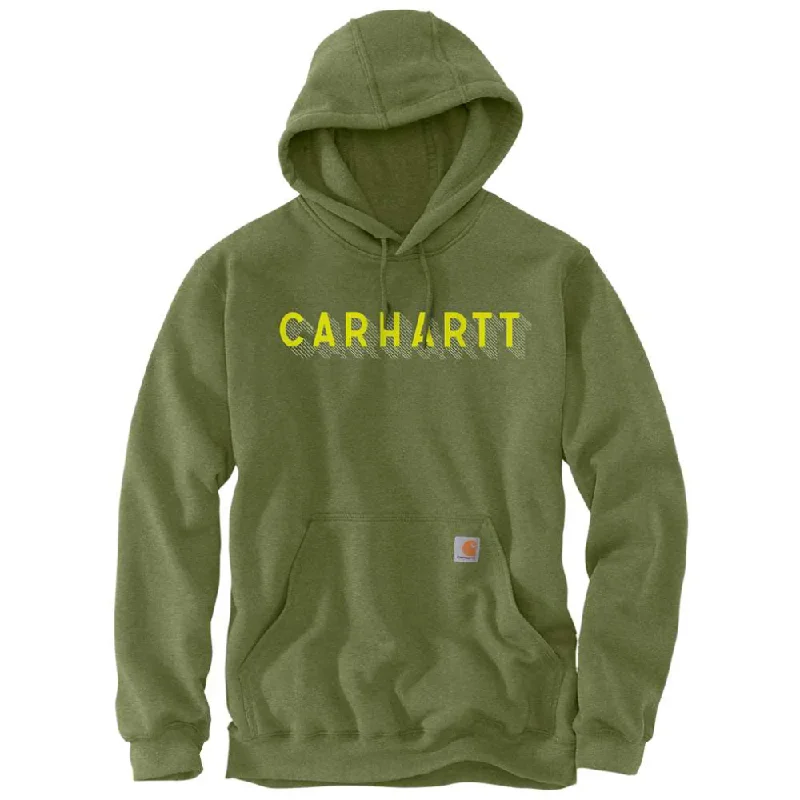 hoodie streetwear -Carhartt 105944 Rain Defender Loose Fit Midweight Logo Graphic Hooded Sweatshirt