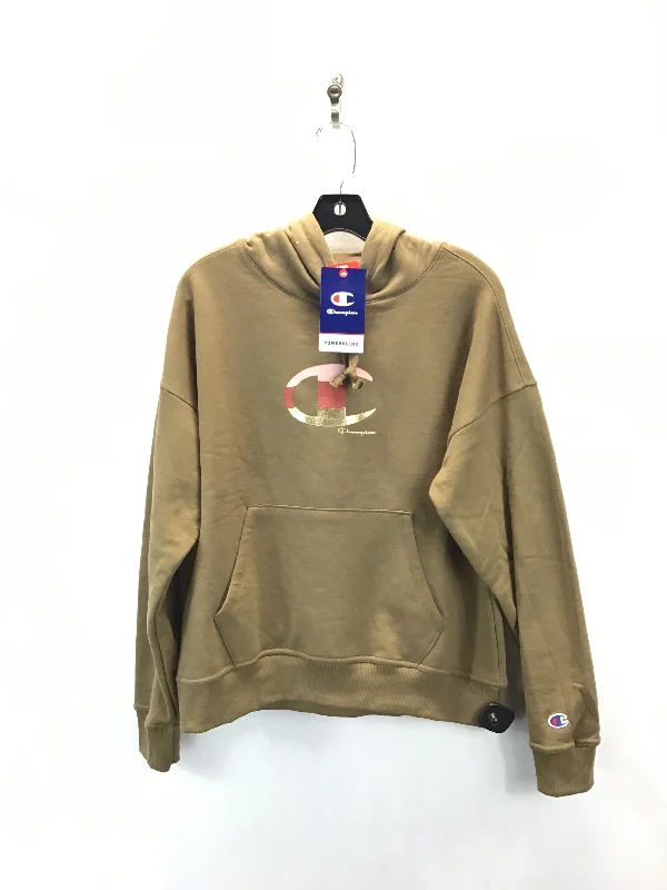 Sweatshirts throwback fashion -Sweatshirt Hoodie By Champion In Brown, Size: M