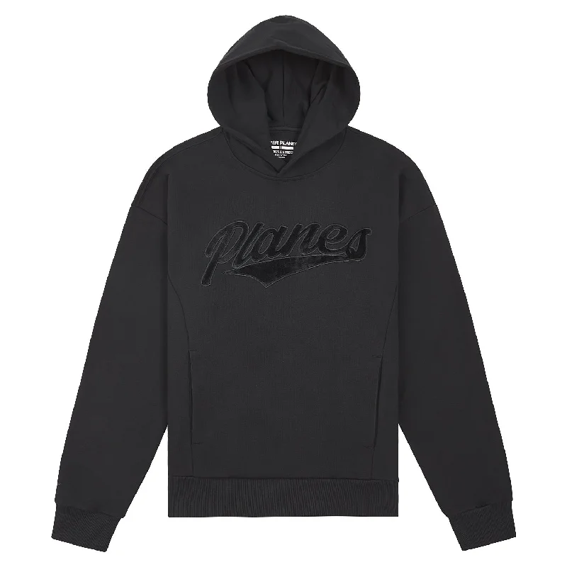 hoodie boys -Script Fur Oversized Hoodie | Black