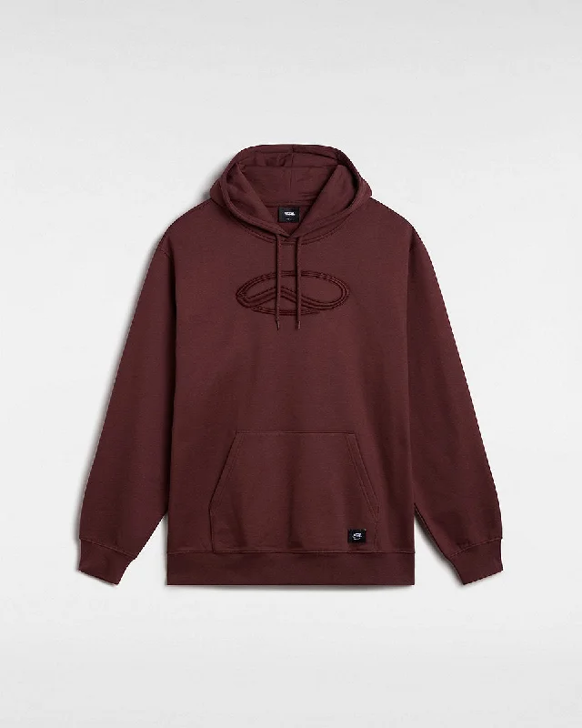 hoodie earthy -Vans Mens Oval Loose Pullover Hoodie - Bitter Chocolate