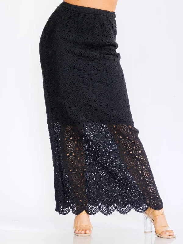 Skirts for performances -Knit Detailed Maxi Skirt