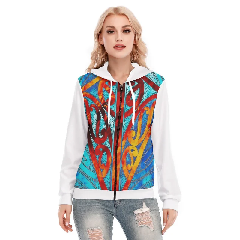 hoodie personalizable -All-Over Print Women's Hoodie With Zipper