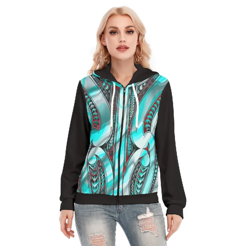 hoodie nerd -All-Over Print Women's Hoodie With Zipper