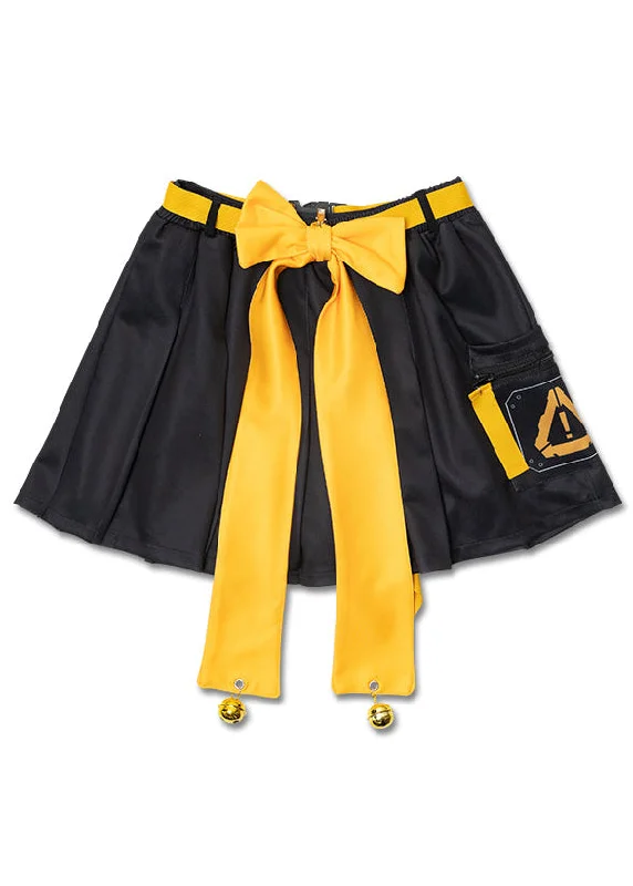 Skirts for sustainable fashion -Error Code Cyberpunk Tech Pleated Black Yellow Skirt