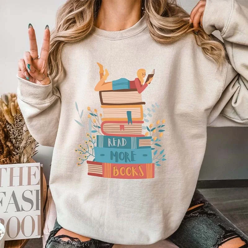 Sweatshirts premium brands -Reading Girl  Bookworm Top Sweatshirt