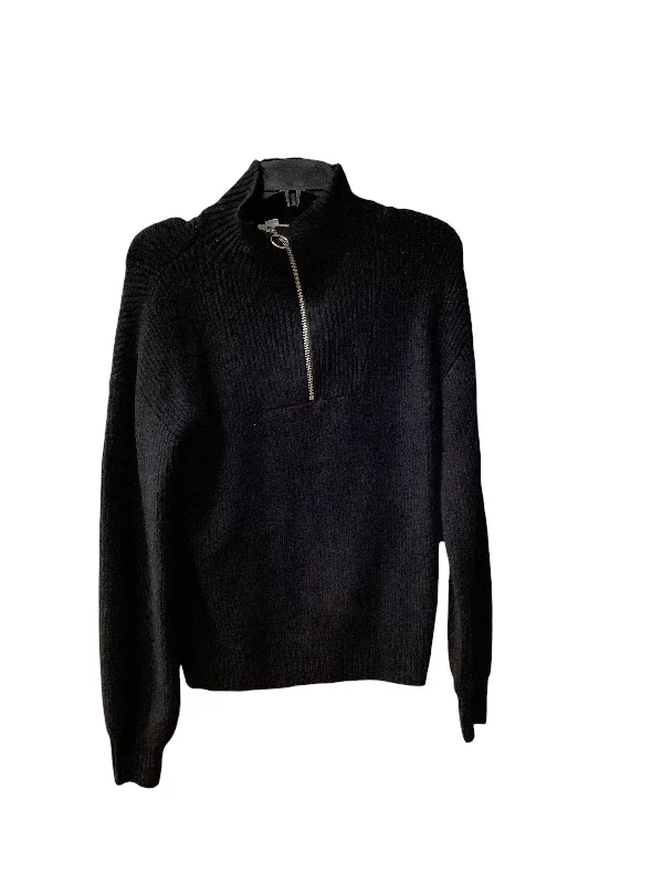 Sweatshirts versatile wear -Sweatshirt Collar By Nine West In Black, Size: Xs