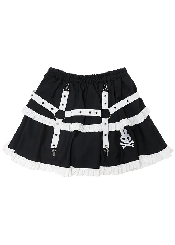 Skirts for light academia -Bunny Dolls Punky Bunny Black White Lolita Skirt