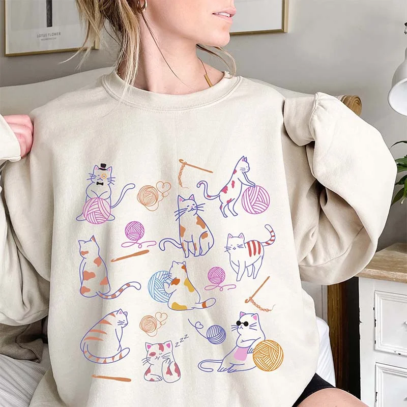 Sweatshirts office casual -Crochet and Cats Sweatshirt