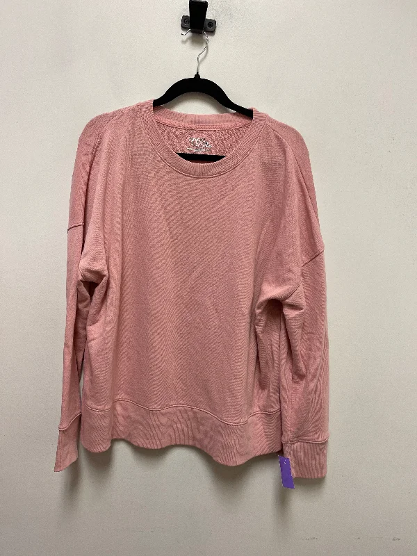 Sweatshirts summer must-have -Sweatshirt Collar By Time And Tru In Pink, Size: Xl