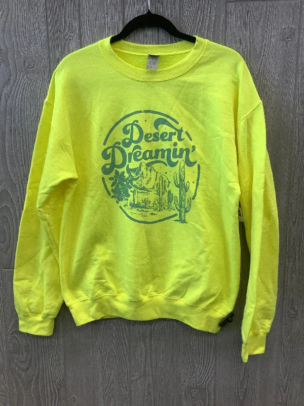 Sweatshirts poly-blend -Sweatshirt Crewneck By Gildan In Yellow, Size: M