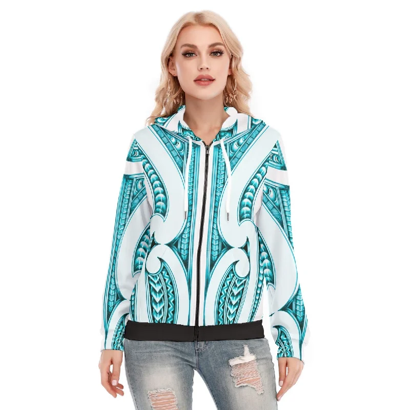 hoodie dance -All-Over Print Women's Hoodie With Zipper