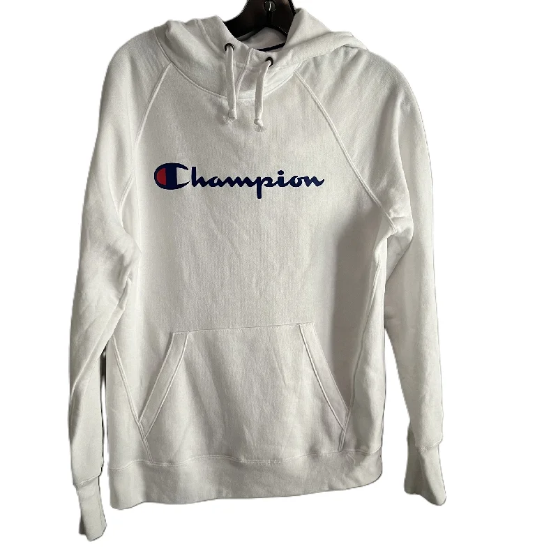 Sweatshirts unique designs -Sweatshirt Hoodie By Champion In White, Size: M