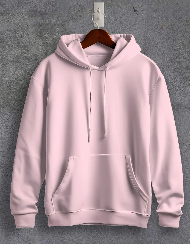 hoodie personalized -Light Pink Plain Unisex Hoodie For Men/Women