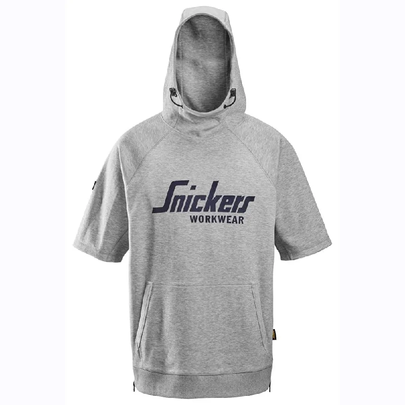 hoodie quilted -Snickers 2850 Logo Short Sleeve Hoodie Sweatshirt