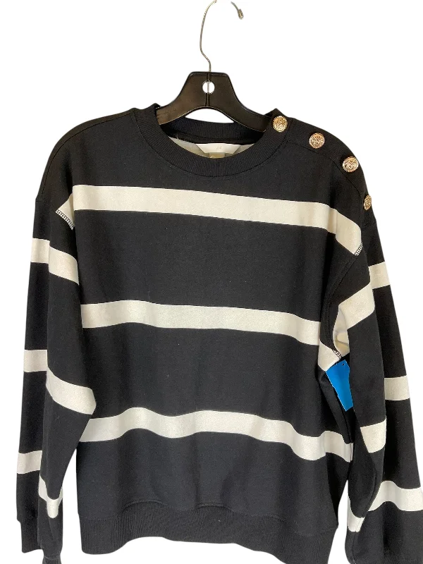 Sweatshirts for gym -Sweatshirt Crewneck By H&m In Striped Pattern, Size: M