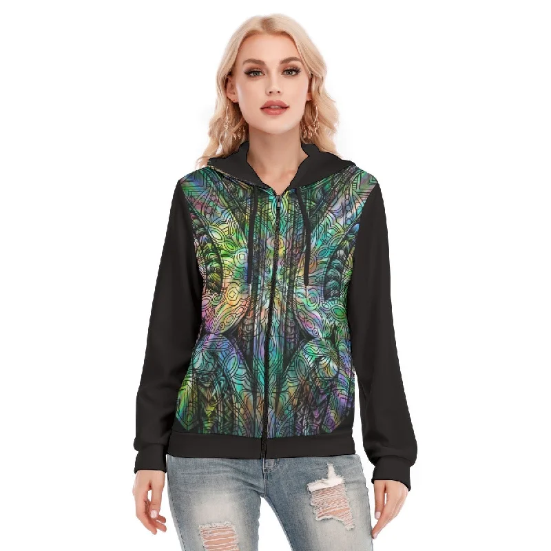 hoodie timeless -All-Over Print Women's Hoodie With Zipper