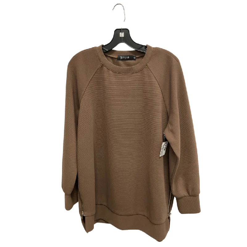 Sweatshirts wool blend -Sweatshirt Crewneck By Clothes Mentor In Brown, Size: S