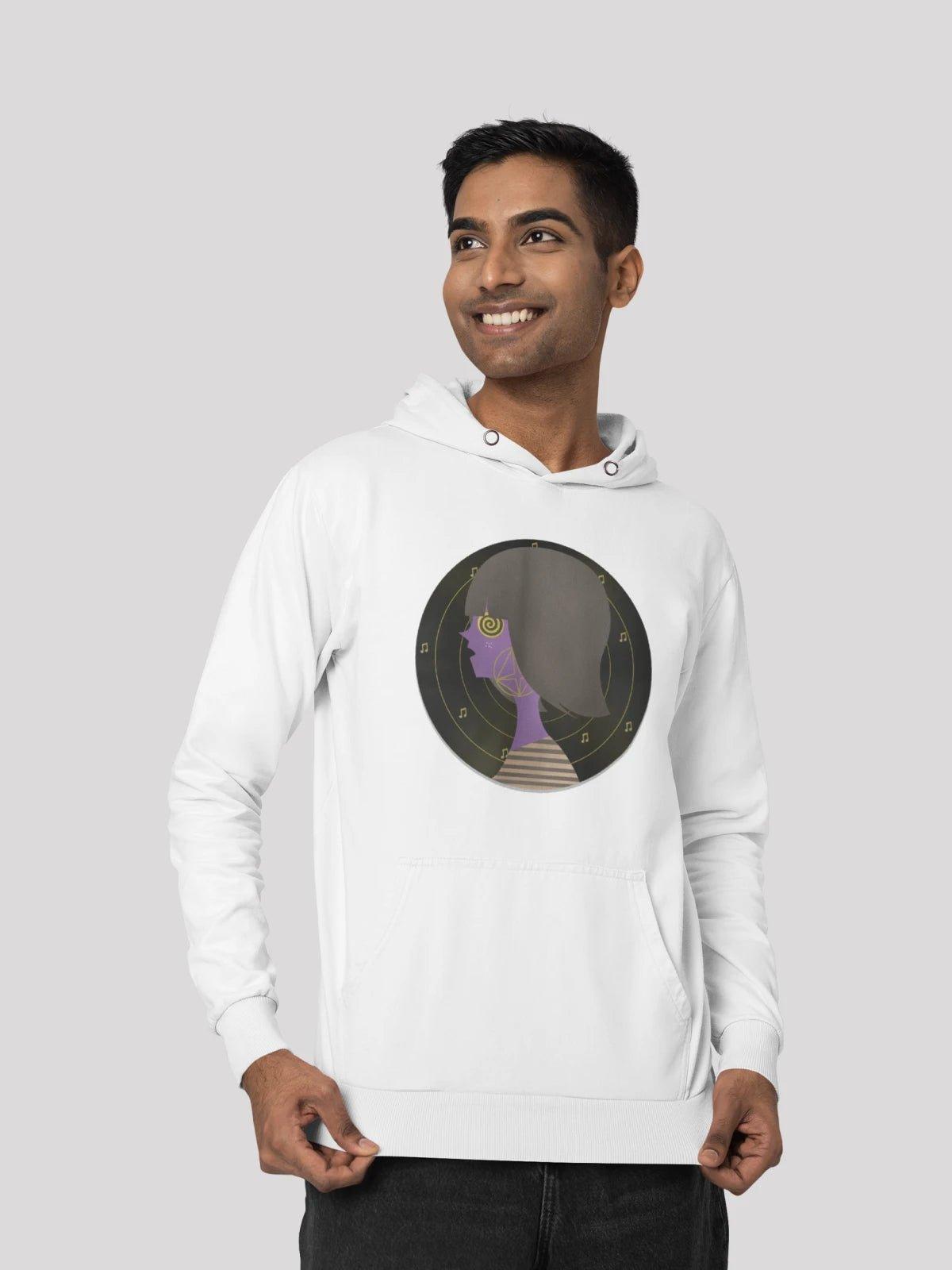 hoodie futuristic -Crazy Retro White Men's Hoodie