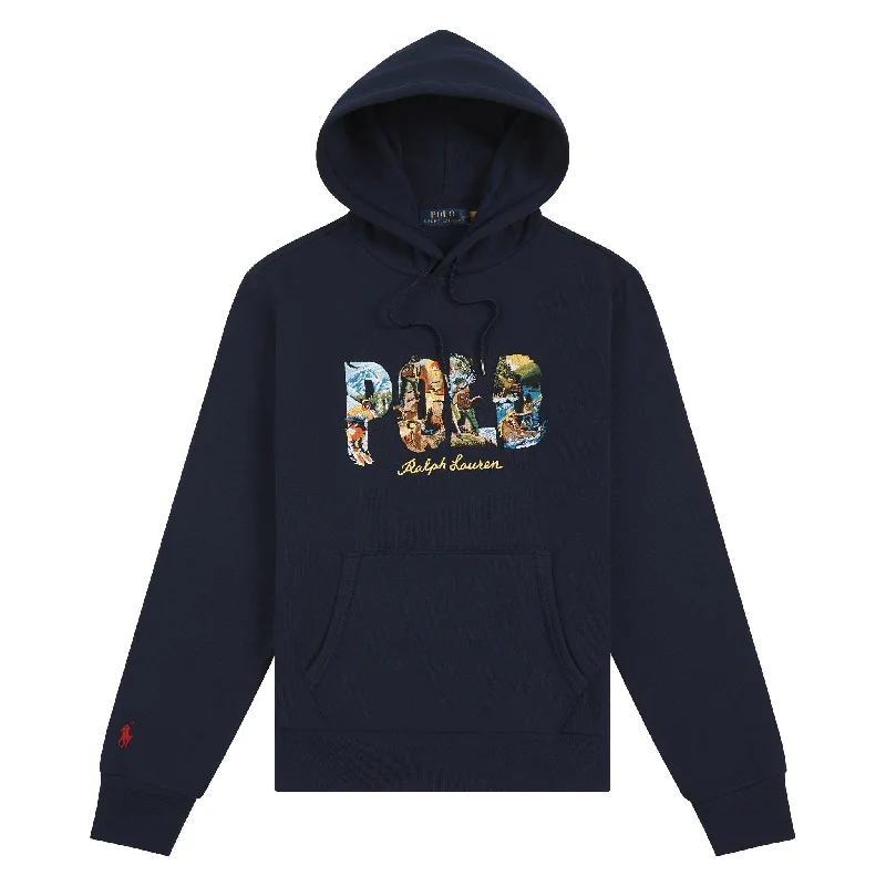 hoodie custom print -Novelty Embroidered Hoodie | Navy