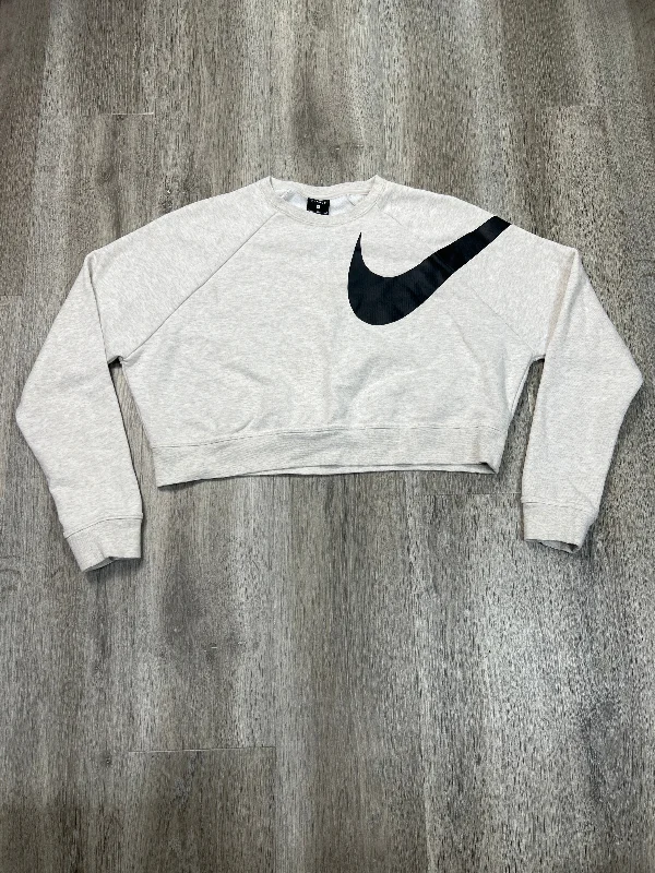 Sweatshirts fast shipping -Athletic Sweatshirt Crewneck By Nike Apparel In White, Size: S