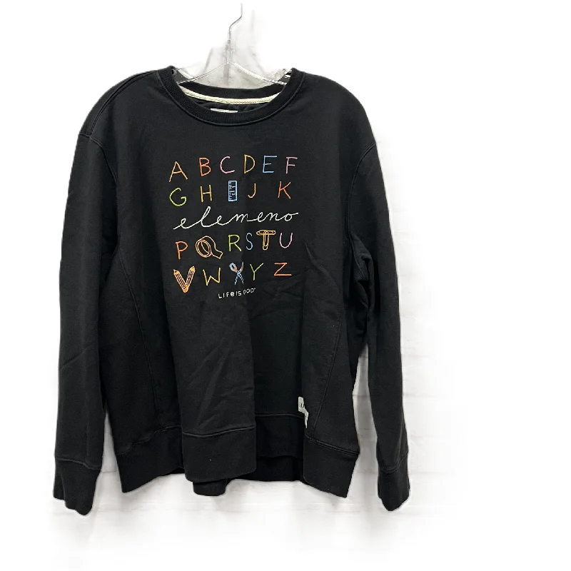 Sweatshirts classic -Athletic Sweatshirt Crewneck By Life Is Good In Black, Size: Xl