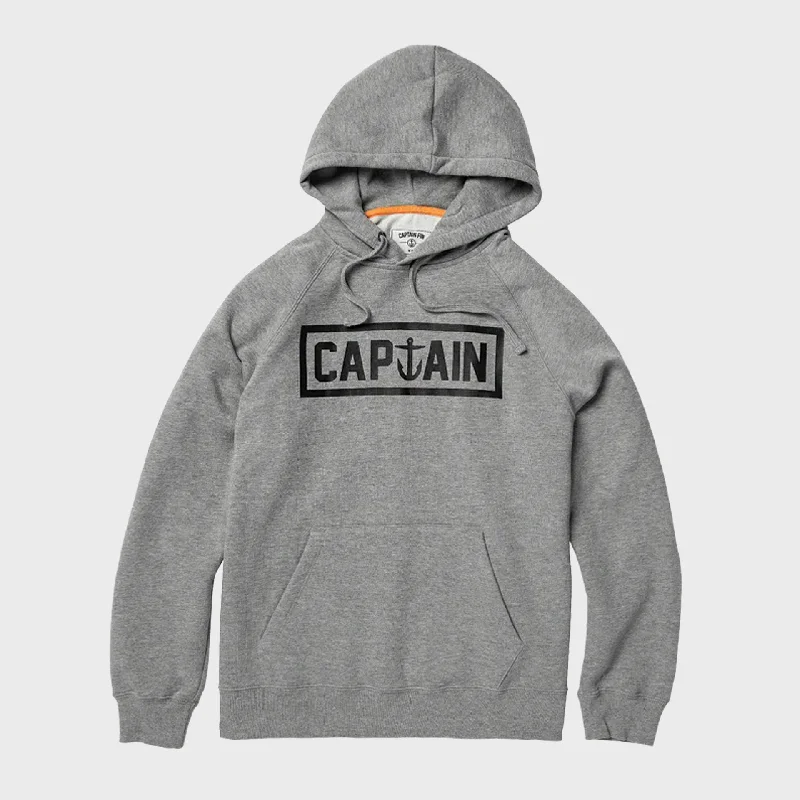 hoodie fleece -Captain Fin Mens Shweaty Naval Pullover Hoodie - Heather Grey