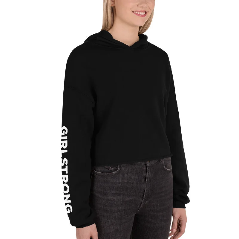 hoodie dragon -EVERYDAY FLEECE, COZY CHIC CROPPED HOODIE BLACK