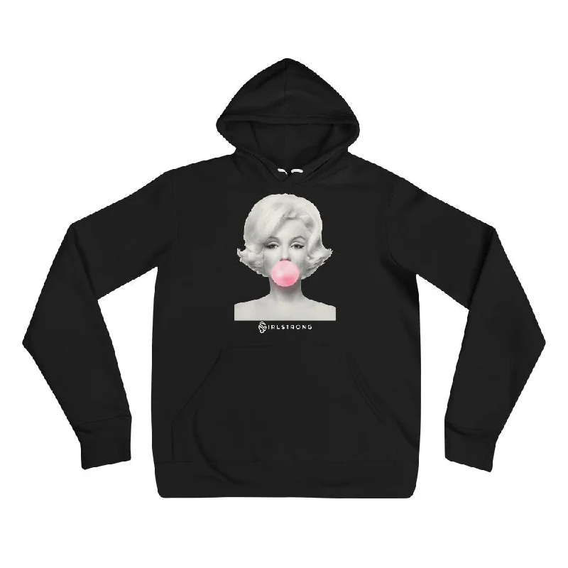 hoodie breathable mesh -EVERYDAY FLEECE, COZY CHIC HOODIE BLACK - ICONIC MARILYN MONROE