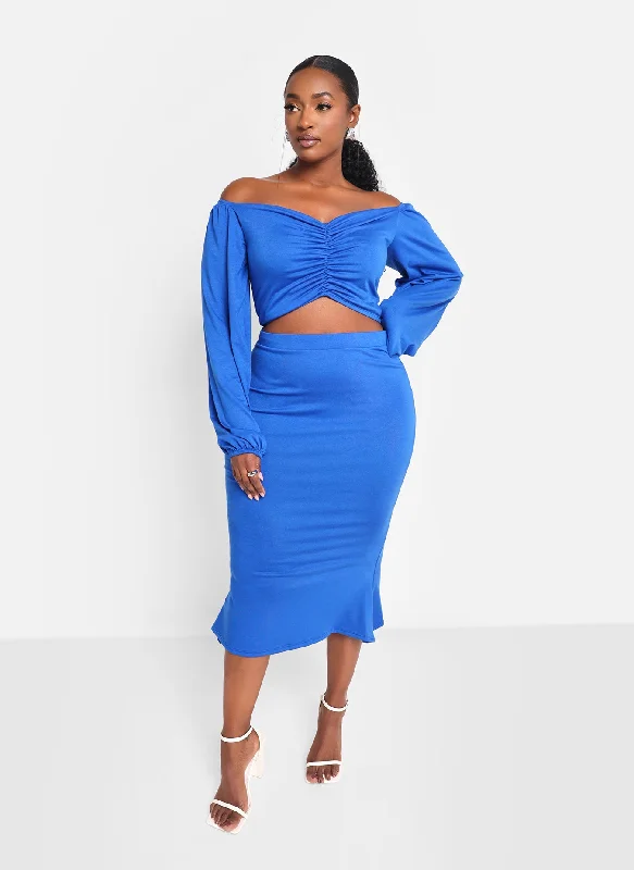 Skirts for airport chic fashion -Lilah Mermaid Midi Bodycon Skirt