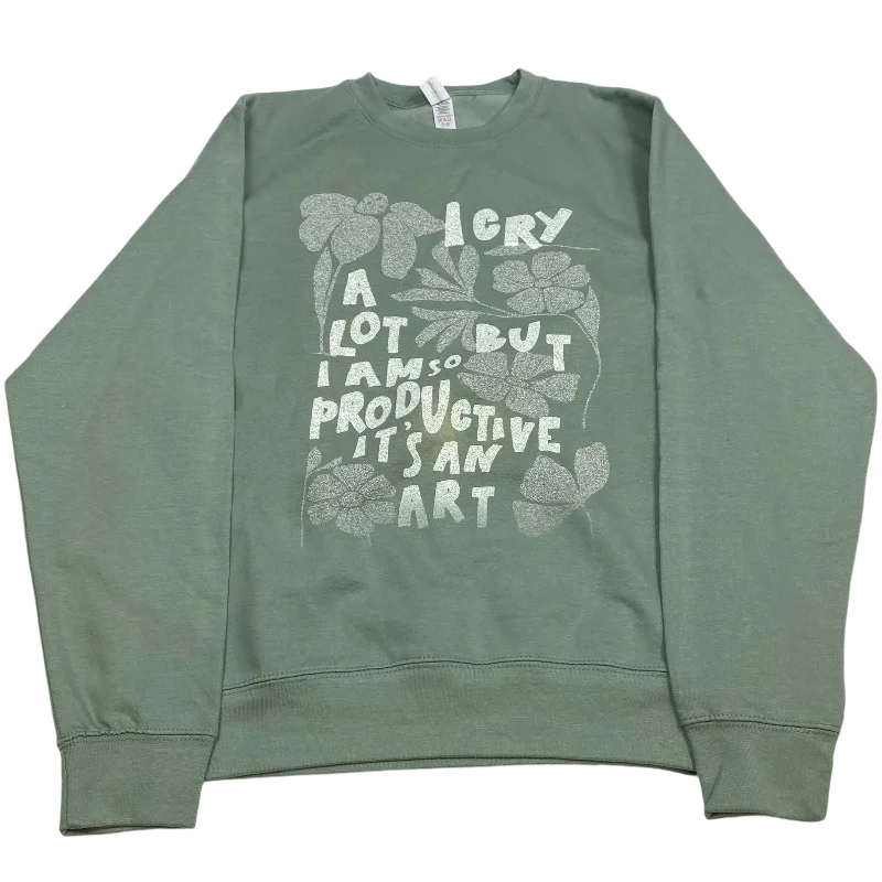 Sweatshirts for bikers -Sweatshirt Crewneck By Just Hoods In Green, Size: M