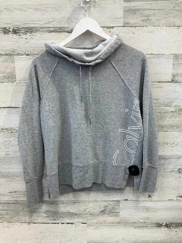 Sweatshirts college vibes -Athletic Sweatshirt Collar By Calvin Klein Performance In Grey, Size: M