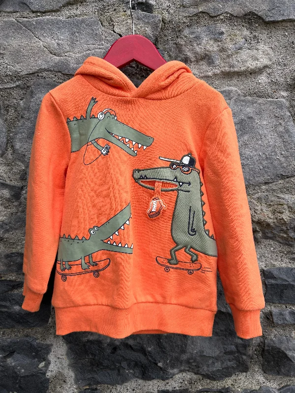 hoodie quarter zip -Crocodiles orange hoodie  5-6y (110-116cm)