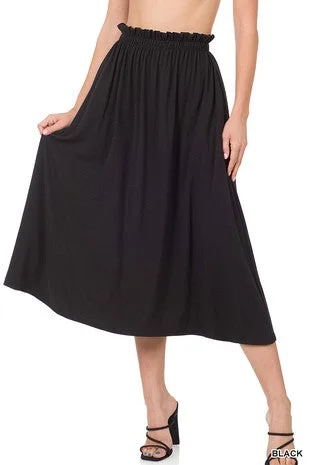 Skirts for business casual -Paperbag Waist Midi Skirt