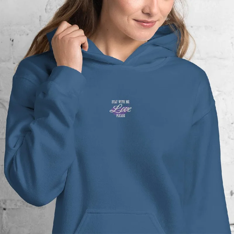 hoodie raw edge -My Love King of Pride Embroidered Hoodie