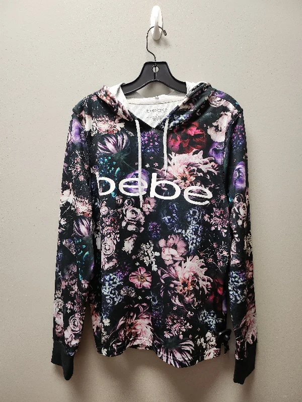 Sweatshirts perfect for cold weather -Sweatshirt Hoodie By Bebe In Floral Print, Size: L