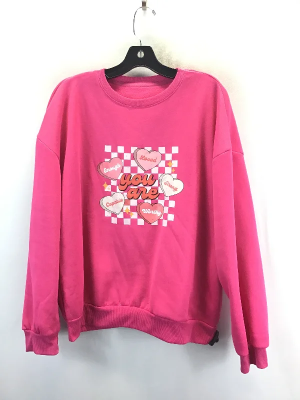 Sweatshirts for teens -Sweatshirt Collar By Shein In Pink, Size: Xl