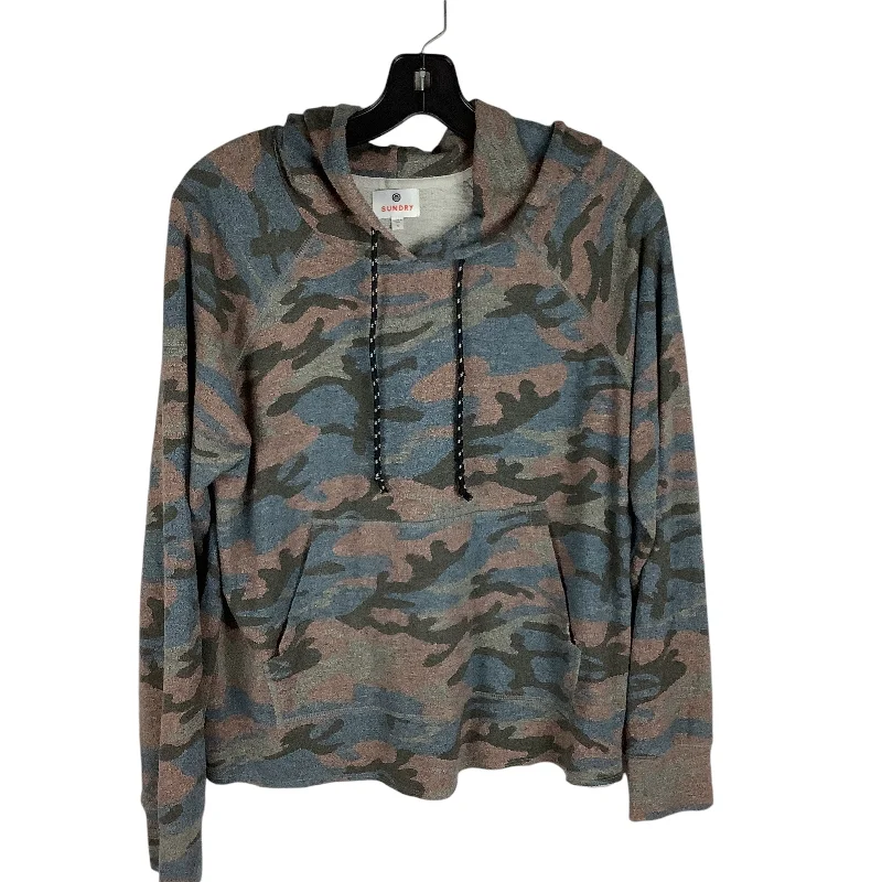 Sweatshirts quick dry -Sweatshirt Hoodie By Sundry In Camouflage Print, Size: S