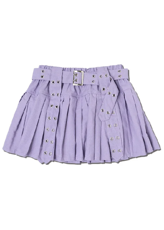 Skirts for sporty chic -Royal Road Punk Rock Lavender Pleated Skirt