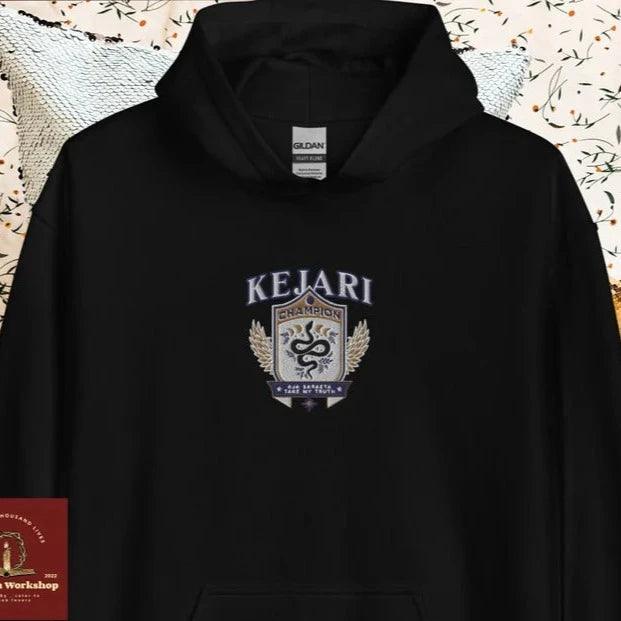 hoodie half zip -Kejari Embroidered Hoodie