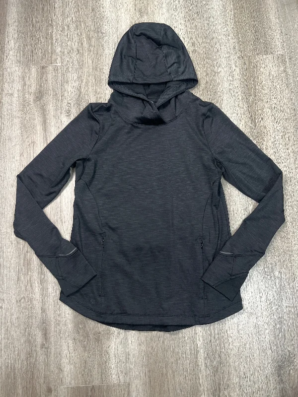 Sweatshirts for everyday wear -Athletic Sweatshirt Hoodie By Athleta In Black, Size: S