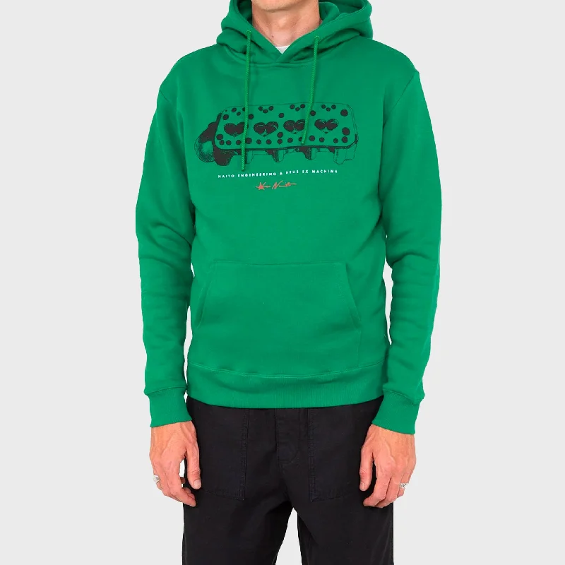 hoodie short sleeve -Deus Naito Box Hoodie - Amazon Green