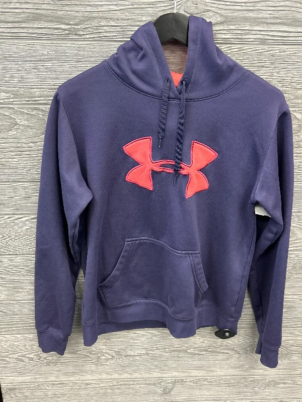 Sweatshirts sustainable dyes -Athletic Sweatshirt Hoodie By Under Armour In Purple, Size: M