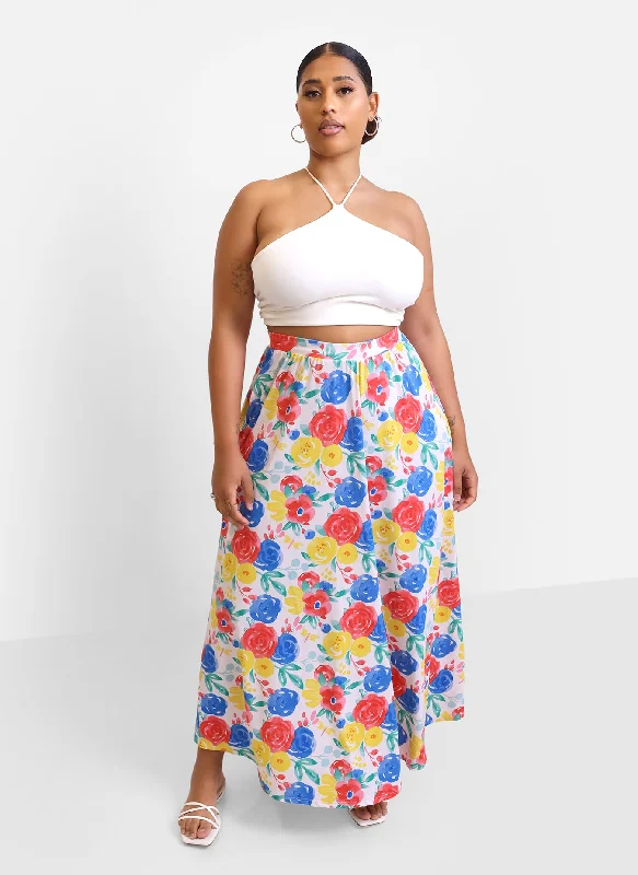 Skirts for music festivals -Alana Floral Skater Skirt w. Pockets